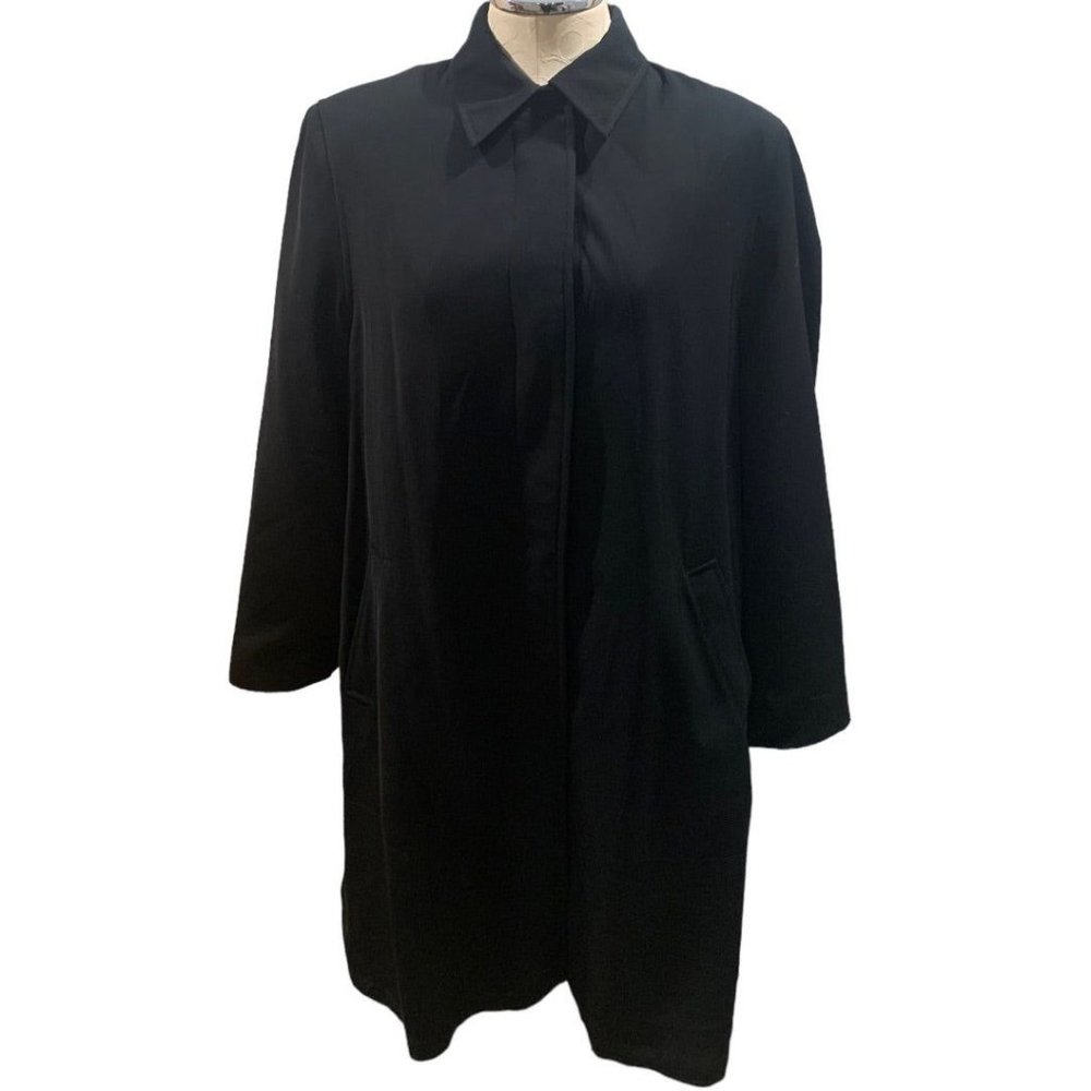 12 Anne Klein Women's Black Removable Lining Trench Coat